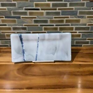 Fused Glass Dish - Blue and Gray